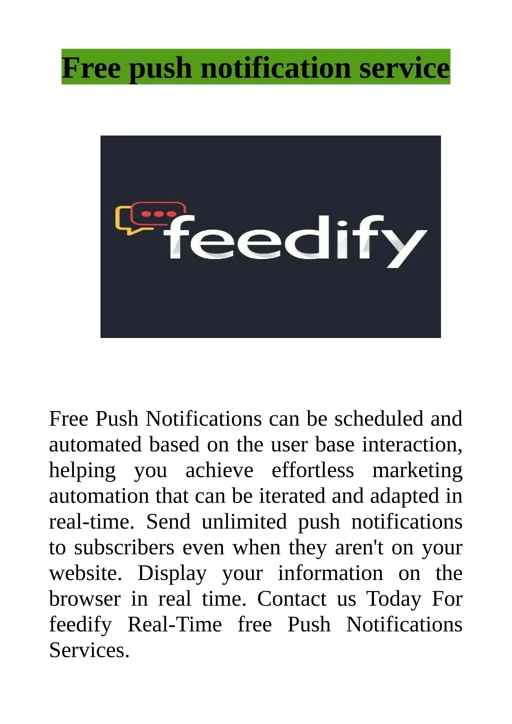 free push notification service