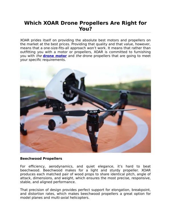 Which XOAR Drone Propellers Are Right for You?