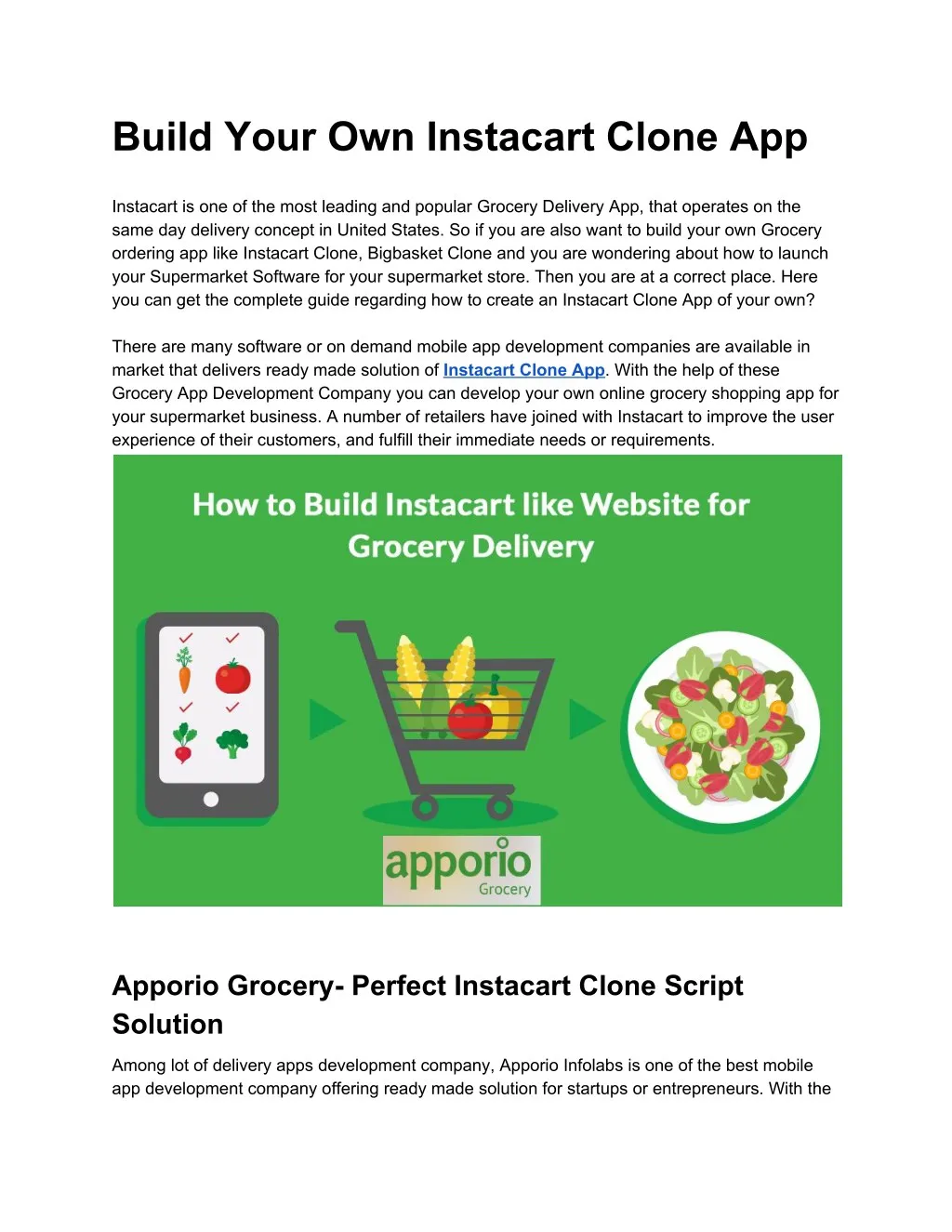 build your own instacart clone app