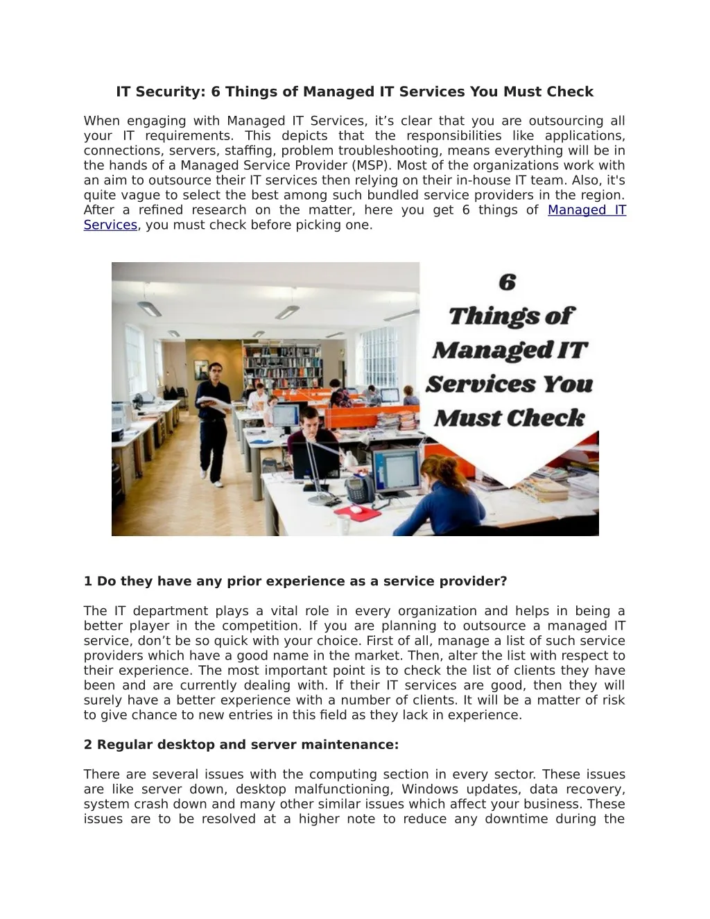 it security 6 things of managed it services