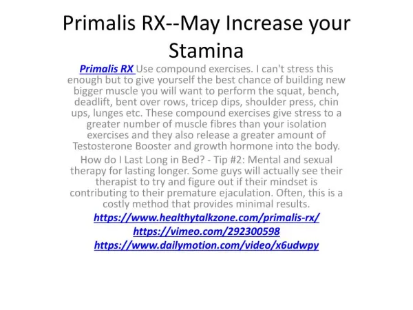 Primalis RX--Bigger And Long-Lasting Erections