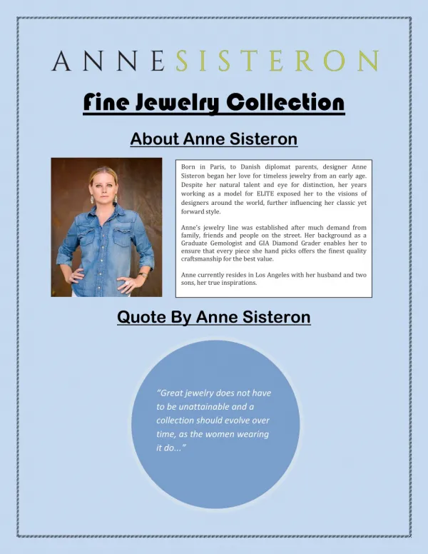 Fine Jewelry Collection - Anne Sisteron