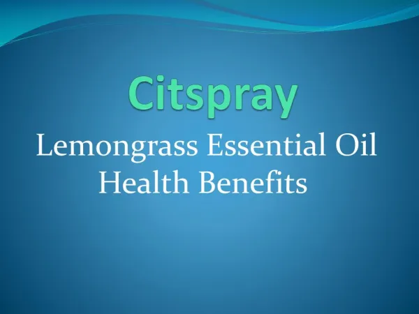 The best lemongrass oil a citspray