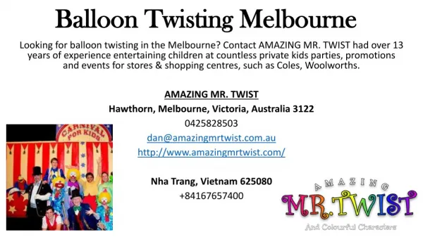 Balloon Twisting Melbourne