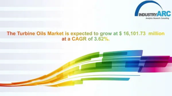 The Turbine Oils Market is expected to grow at $ 16,101.73 million at a CAGR of 3.62%