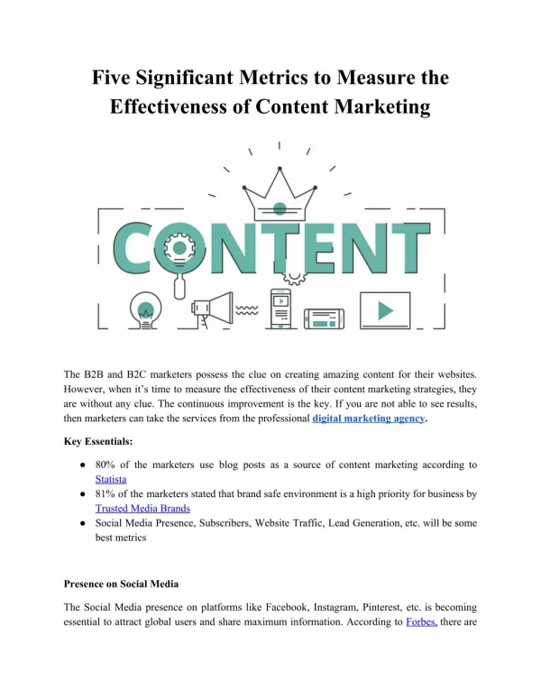 Factors That Shows The Results Of Your Content Marketing Efforts