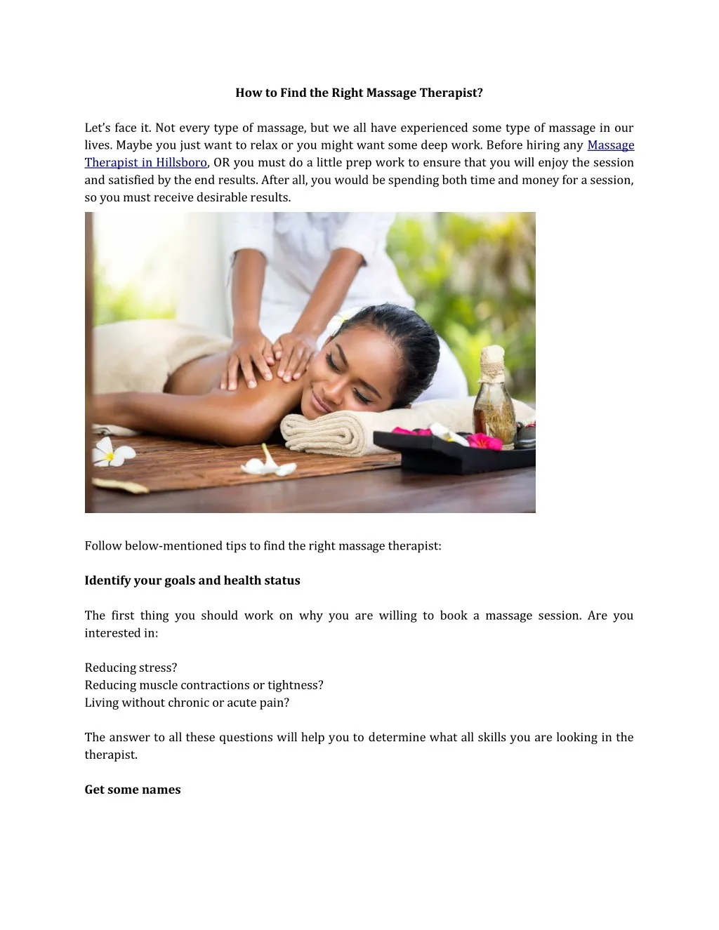 how to find the right massage therapist