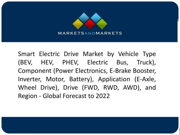 Increasing Demand for Electric & Hybrid Vehicles to Drive the Smart Electric Drive Market