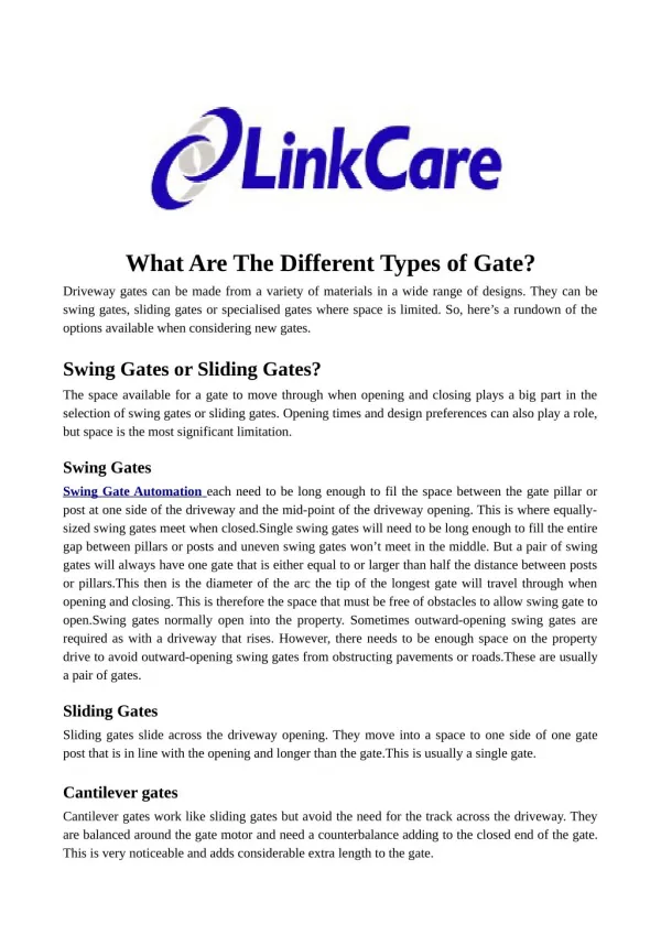 What Are The Different Types of Gate?