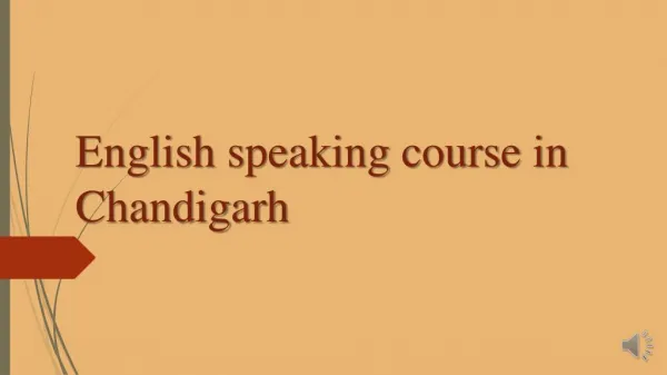 English speaking course in Chandiharh