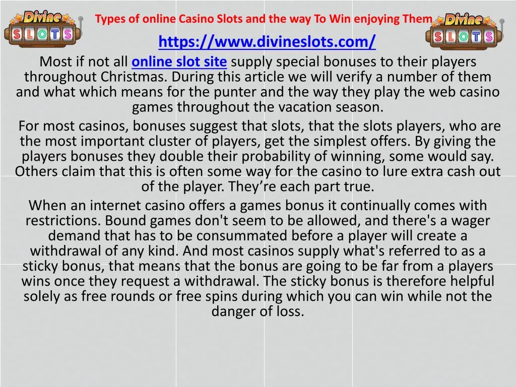 types of online casino slots