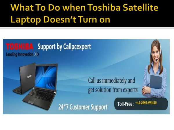 What to do when Toshiba satellite laptop doesn’t turn on