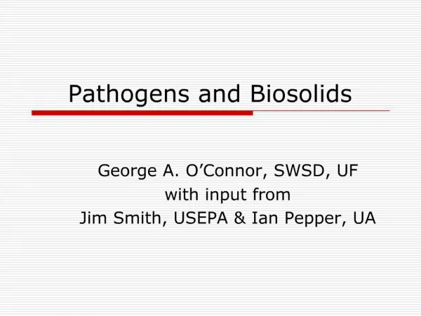 Pathogens and Biosolids