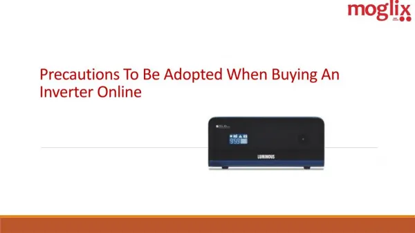 Precautions To Be Adopted When Buying An Inverter Online