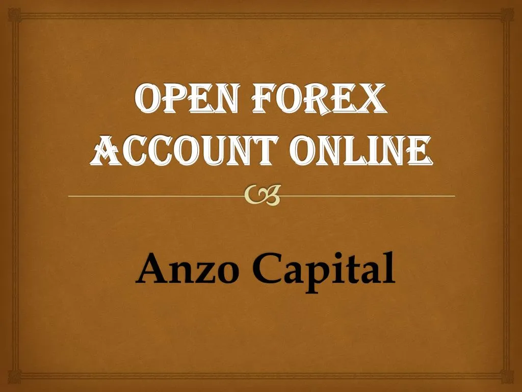 open forex account online