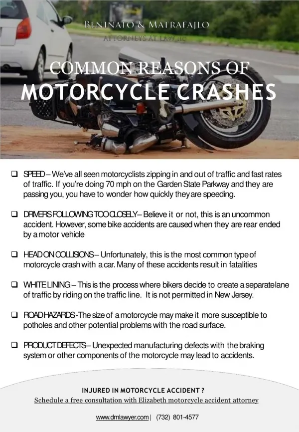 Common Reasons Of Motorcycle Crashes