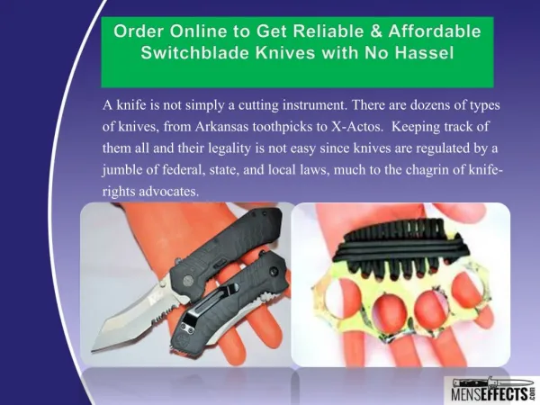 Order Online to Get Reliable & Affordable Switchblade Knives with No Hassel