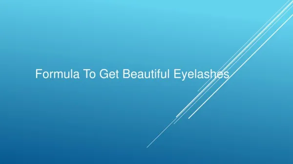 Formula To Get Beautiful Eyelashes