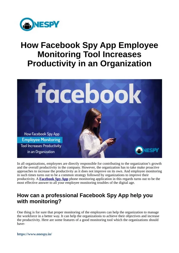 How Facebook Spy App Employee Monitoring Tool Increases Productivity in an Organization