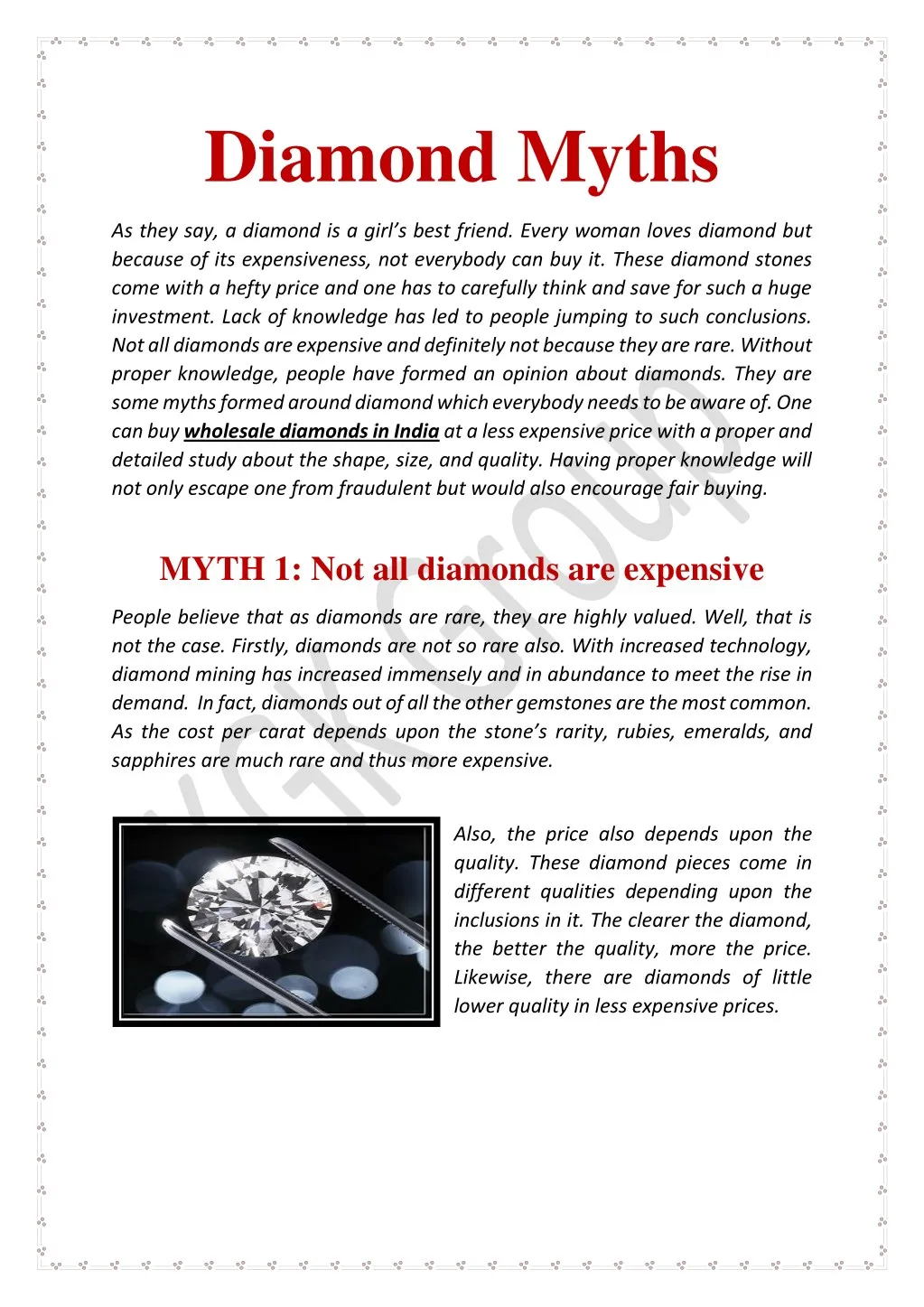 diamond myths