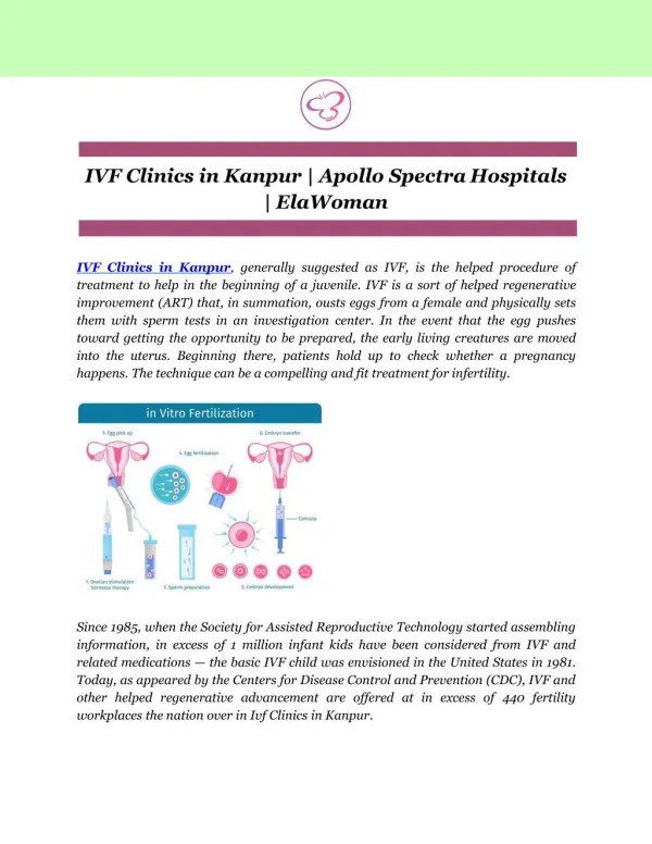 IVF Clinics in Kanpur | Apollo Spectra Hospitals | ElaWoman