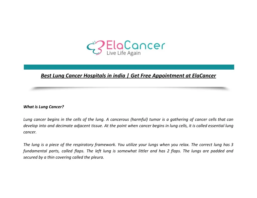best lung cancer hospitals in india get free