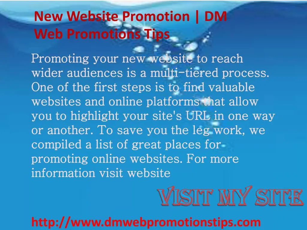 new website promotion dm web promotions tips