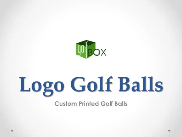 Logo Golf Balls - Custom Printed Golf Balls - Golf Box