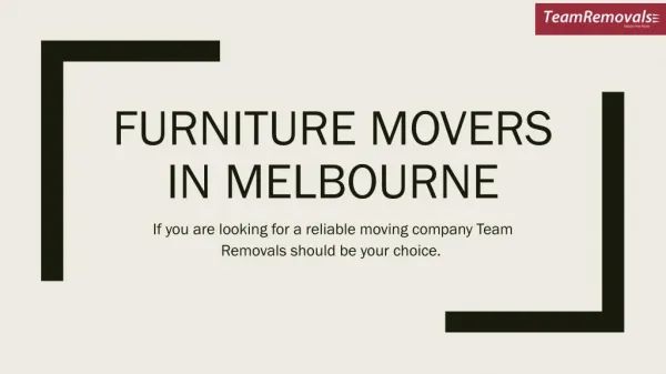 Moving Services in Melbourne
