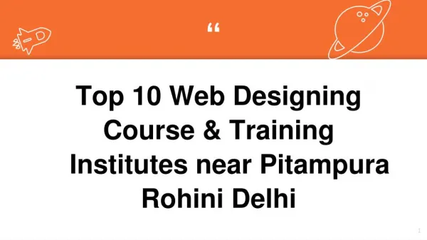 Top 10 Web Designing Course & Training Institutes near Pitampura Rohini Delhi