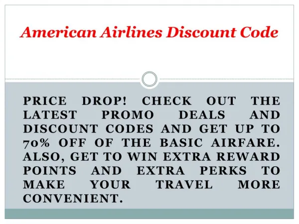 Promotion Code American Airlines - Save $200