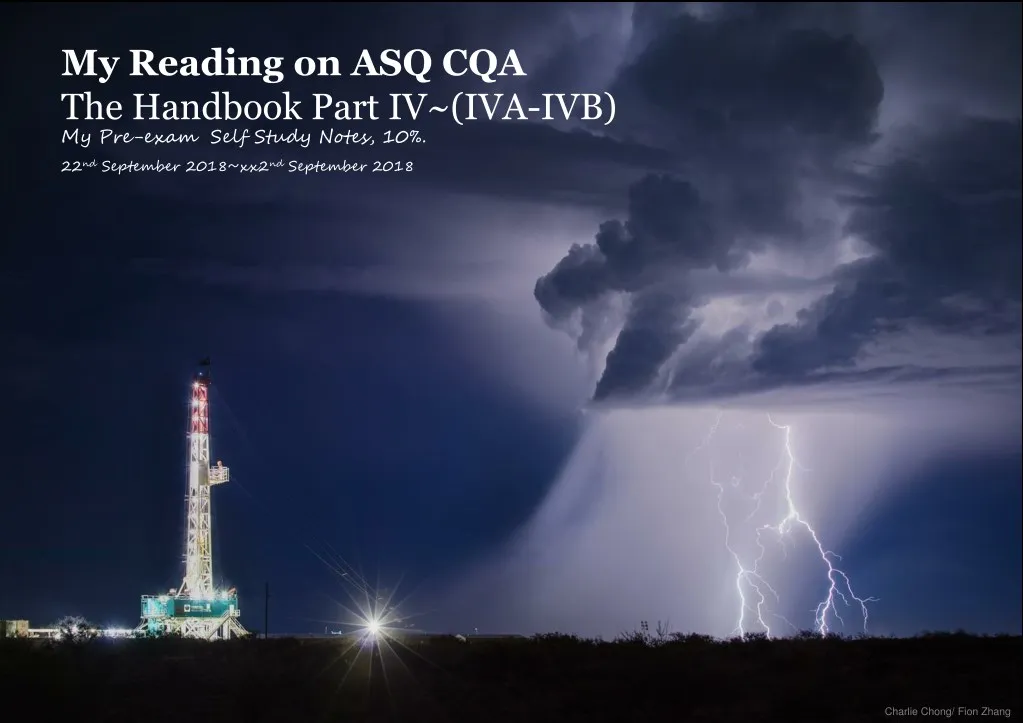 my reading on asq cqa the handbook part