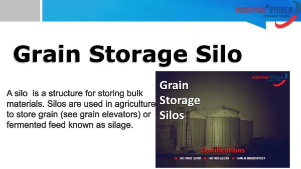 Grain Storage Silo made of Stainless Steel or Zincalume Steel