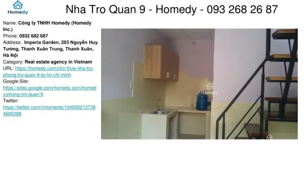 Phòng Trọ Quận 9 - Homedy.com - 093 268 26 87