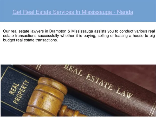 Real Estate Lawyer Mississauga
