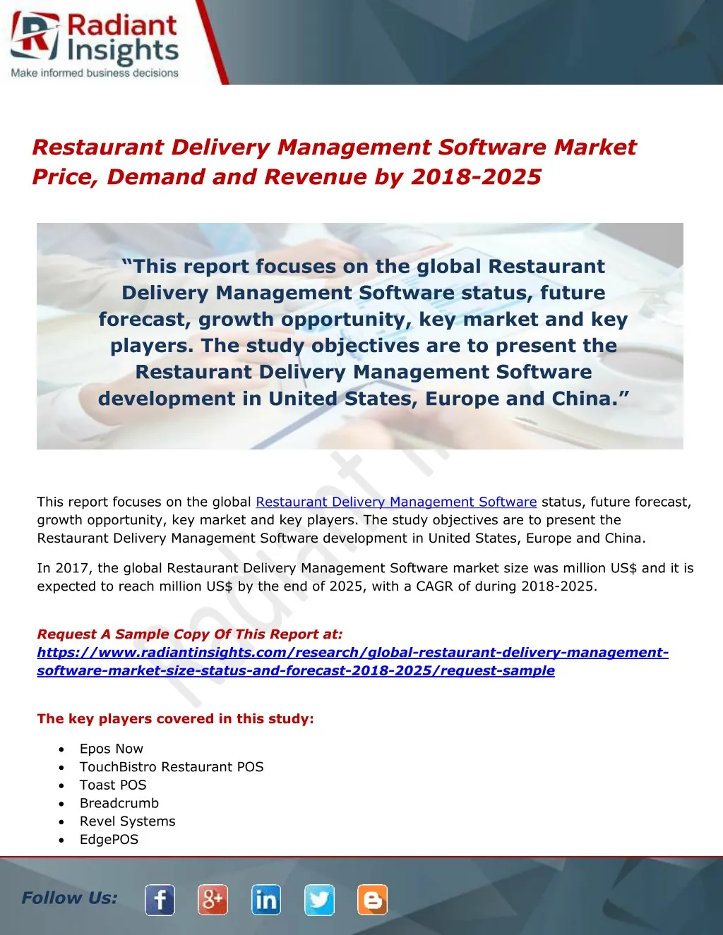 restaurant delivery management software market
