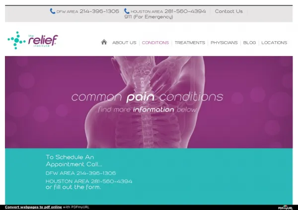 Treatment For Pain Conditions in Dallas