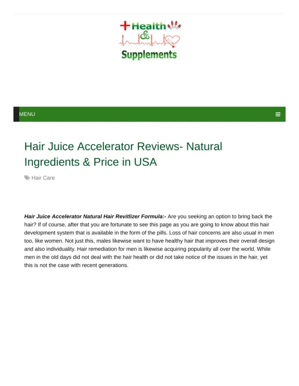 What Are The Benefits Of Hair Juice Accelerator?