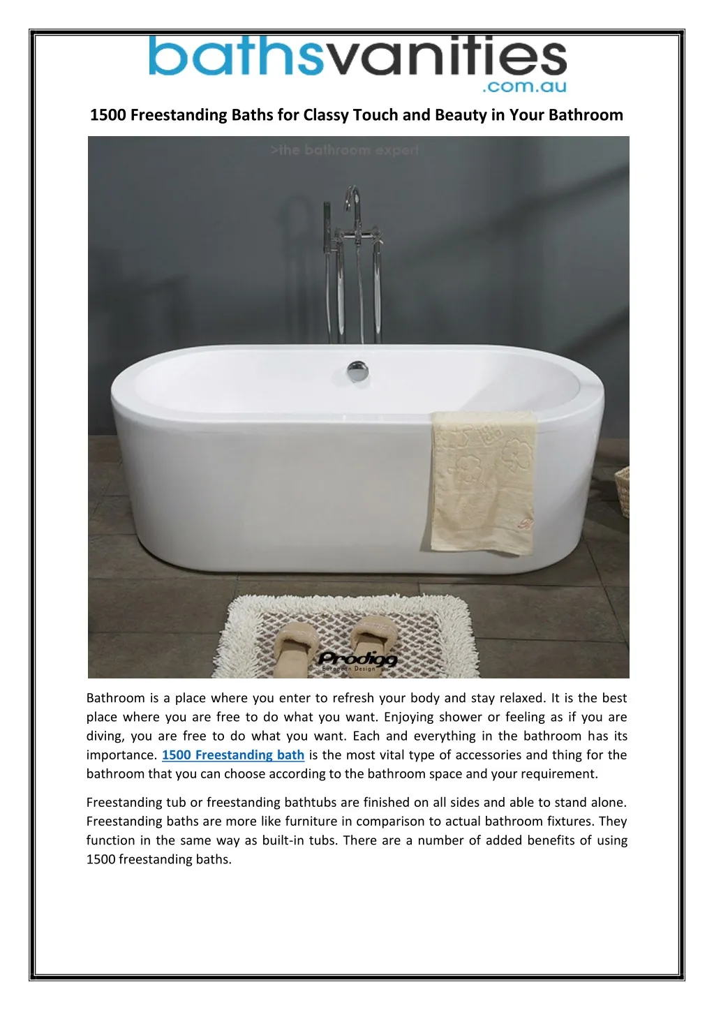 1500 freestanding baths for classy touch