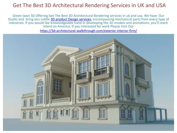 Get The Best 3D Architectural Rendering Services in UK and USA