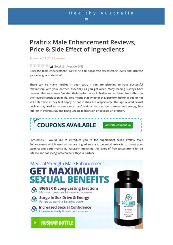 Why Do You Need Praltrix Male Enhancement Pills?