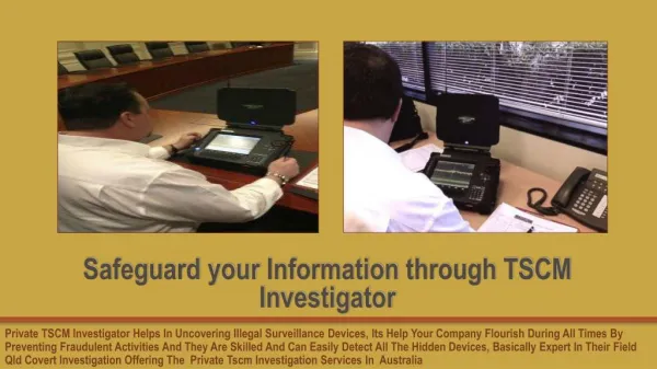 Safeguard your information through TSCM investigator