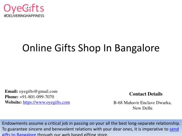 Online Gifts Shop In Bangalore