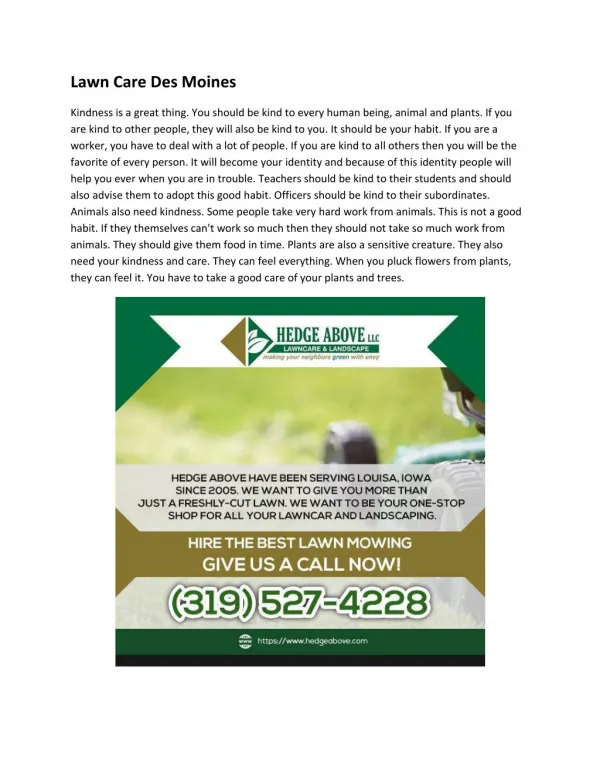 Lawn Care Des Moines