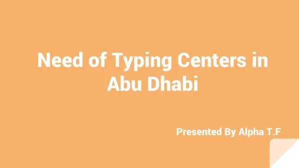 Typing Centers in Abu Dhabi | Alpha