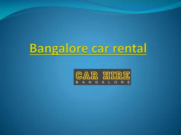 Car Hire Bangalore