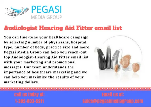 Audiologist-Hearing Aid Fitter Email List in USA