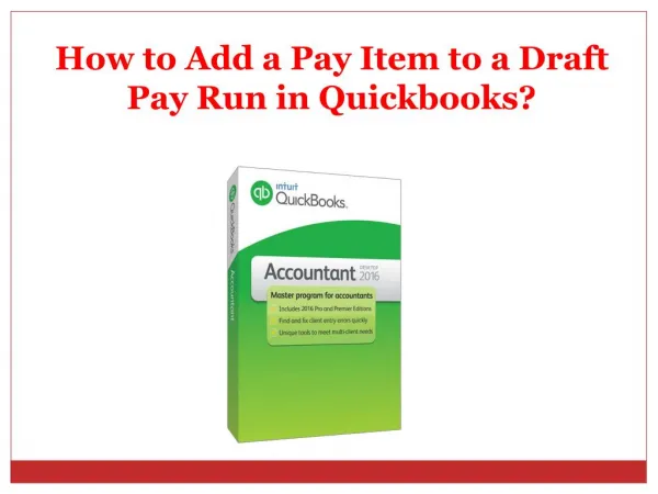 How to Add a Pay Item to a Draft Pay Run in Quickbooks?