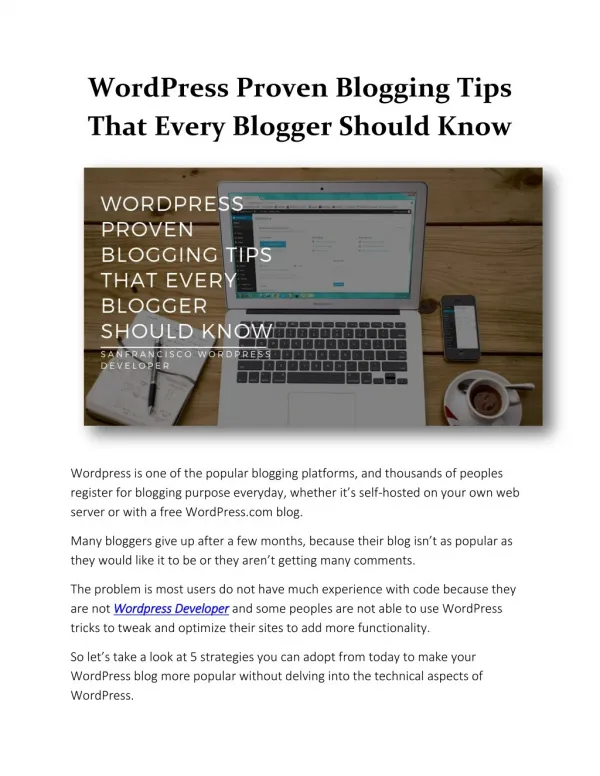 WordPress Proven Blogging Tips That Every Blogger Should Know