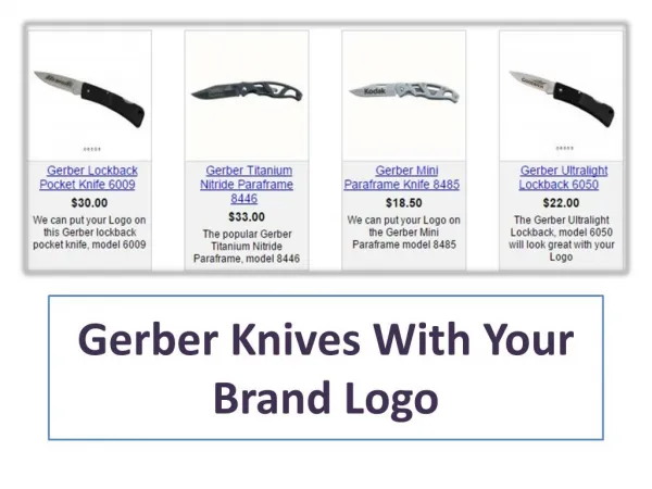 Gerber Knives With Your Brand Logo